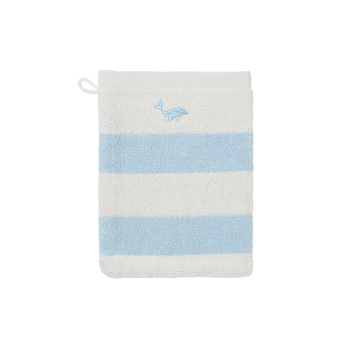 Gant de toilette coton bio TYBALT ciel, CARRE BLANC