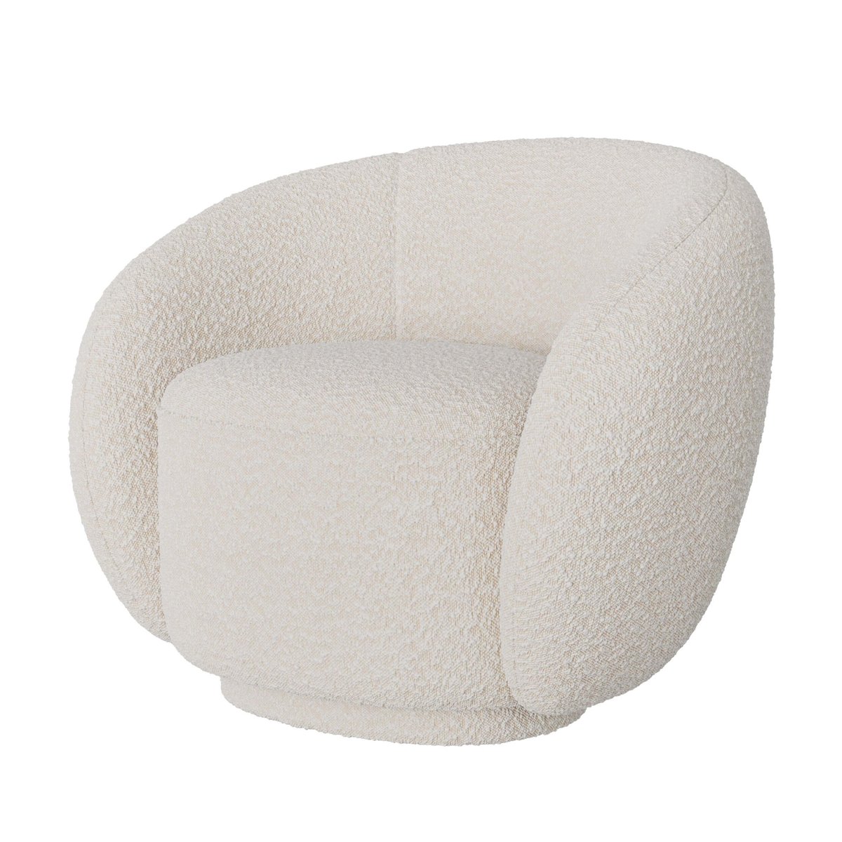Fauteuil en tissu bouclé - NAYA blanc, MAISON PAVANE
