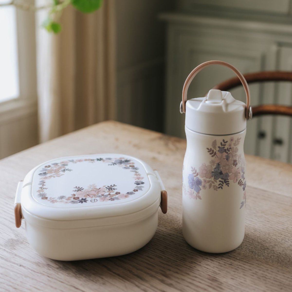 Gourde isotherme ecru, rose, violet, ELODIE DETAILS