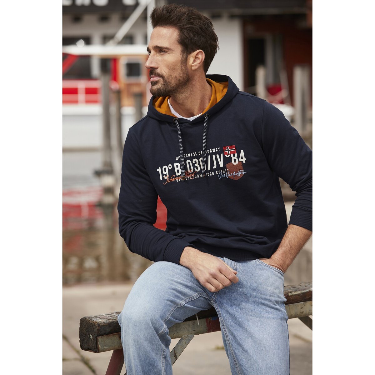 Sweatshirt JORRIT bleu foncé, JAN VANDERSTORM