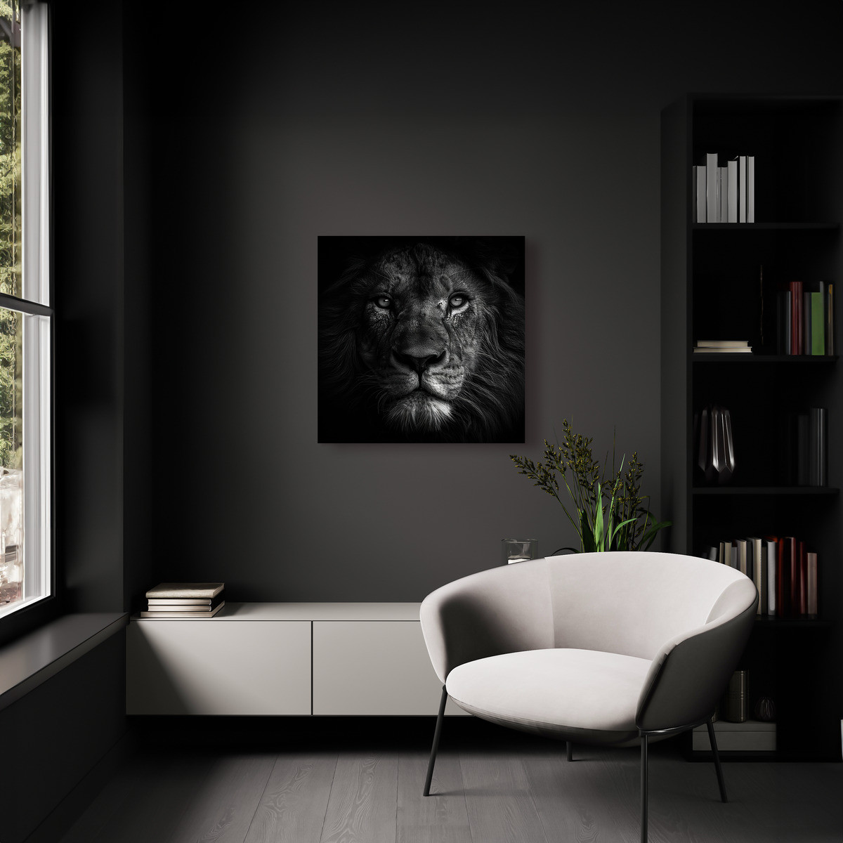 Tableau Sur Toile Visage Du Lion ANIMAUX tableaux sur toile-noir & blanc, CEANOTHE