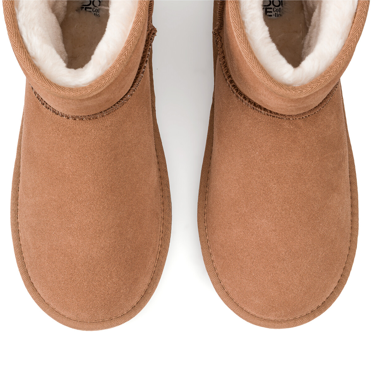 Gevoerde leren boots camel, LA REDOUTE COLLECTIONS
