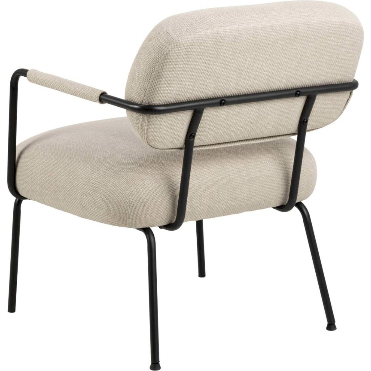 Fauteuil en tissu texturé SUFFRALLS beige tissé et noir, RECOLLECTION