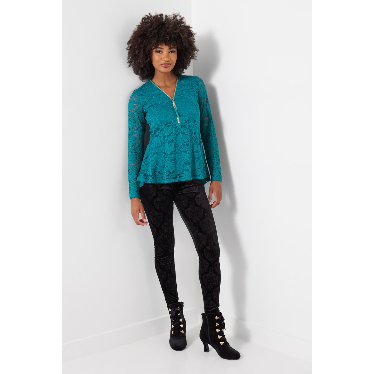 Legging en Velours Imprimé Lorna noir, JOE BROWNS
