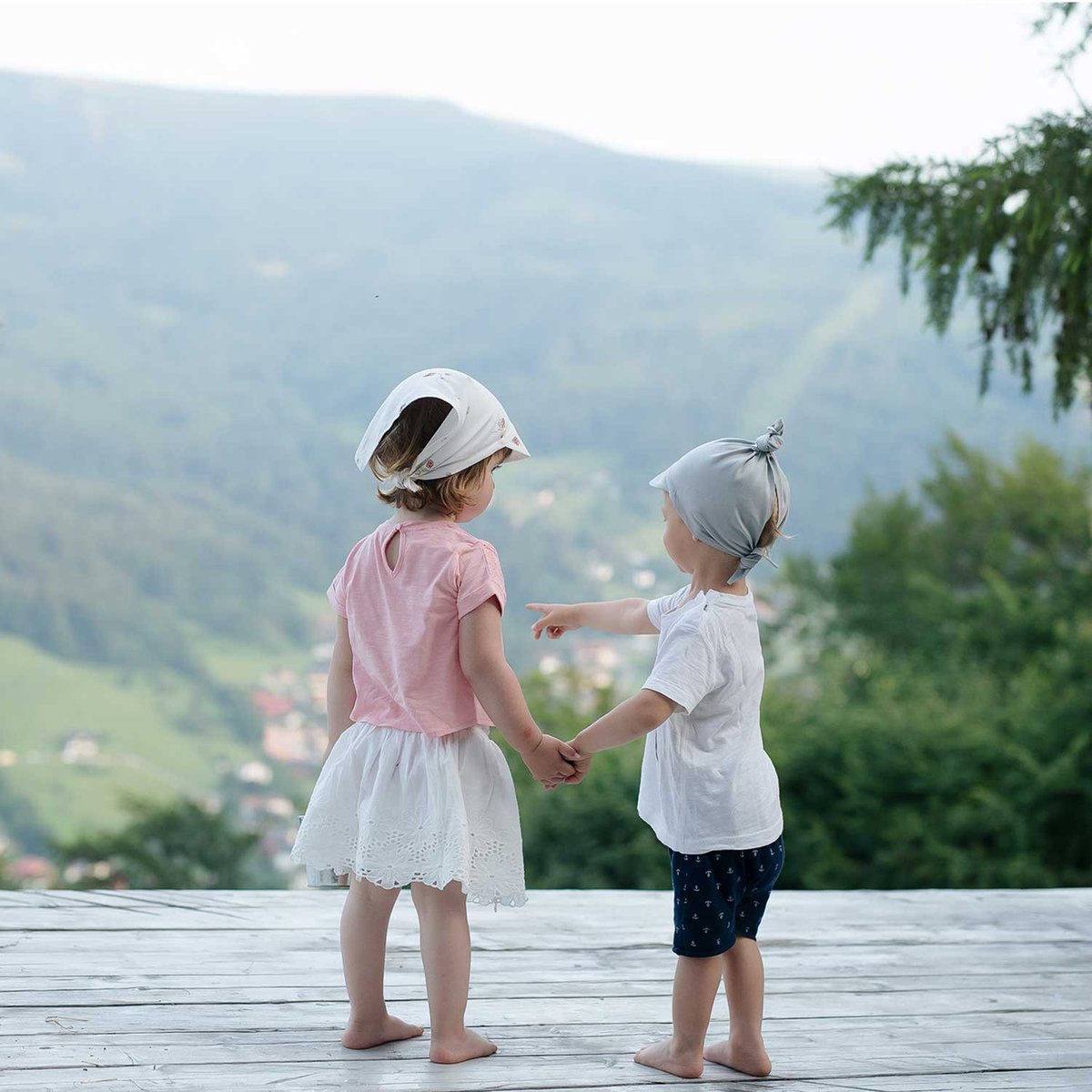 Casquette bandana bébé en bambou ELODIE rose, SEVIRA KIDS