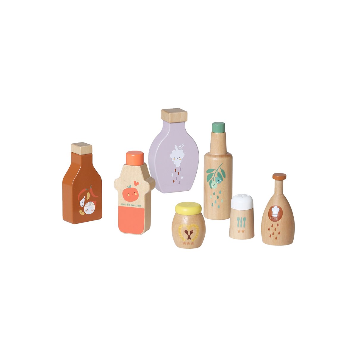 Set de condiments en bois beige, VERTBAUDET