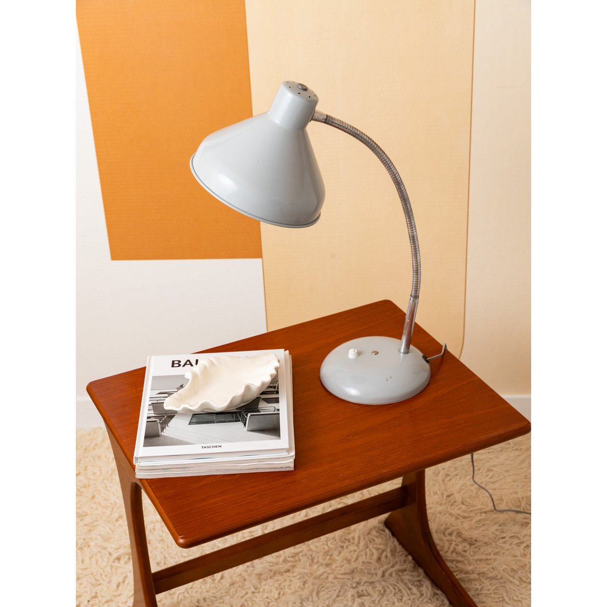 Lampe vintage industrielle émaillée grise Julia N°1067 - Bon état gris, DEBONGOUT