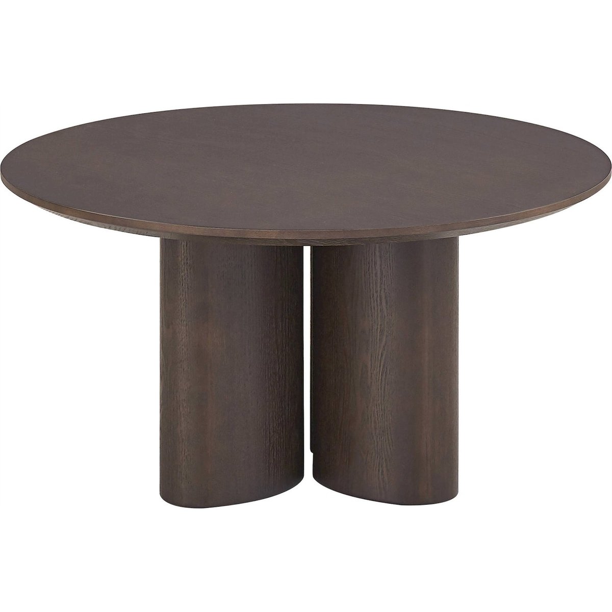 Table basse ronde en placage chêne ETIALLY noyer, RECOLLECTION