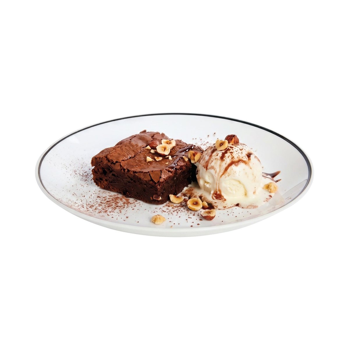6 assiettes à dessert blanches filet noir 19 cm -DIWALI blanc, LUMINARC