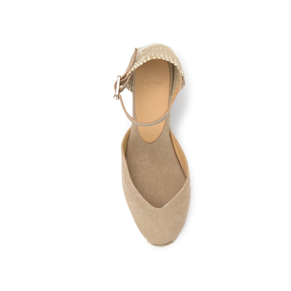 Espadrilles compensées à plateforme tressée CHIARITA LIGHT PLATFORM sable, CASTANER