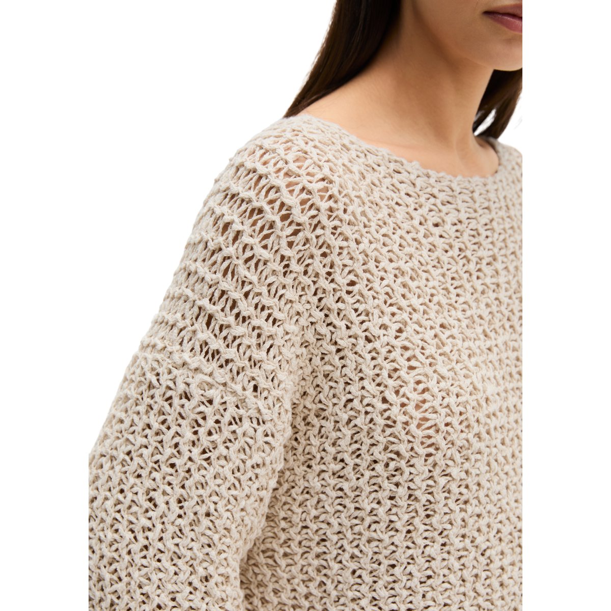 Pull loose cropped en coton organique mélangé Club gris clair, MARC O'POLO