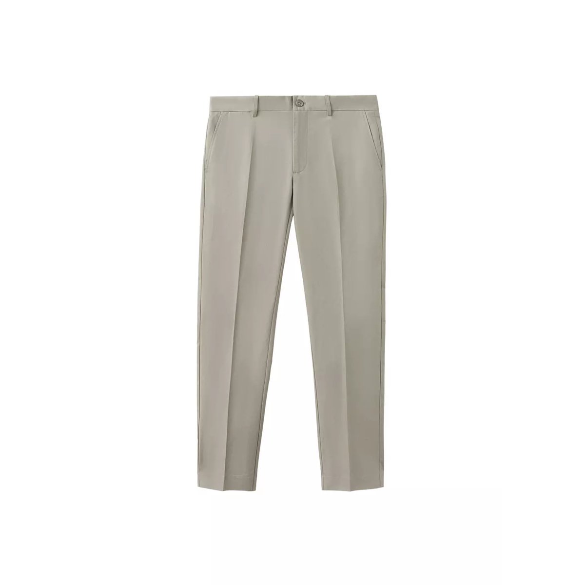 Pantalon en sergé 100 % coton slim-fit beige, MANGO MAN