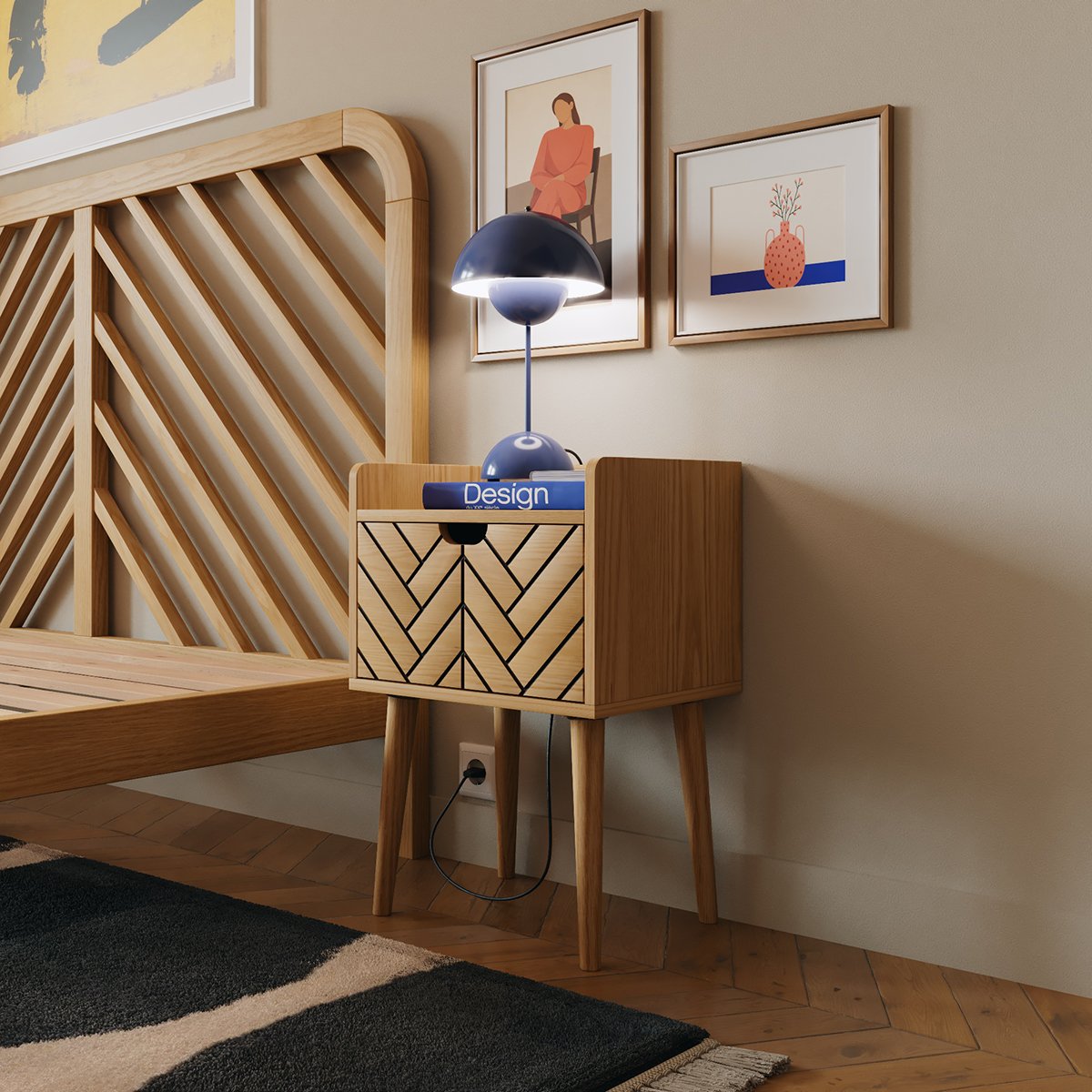 Table de chevet pin ALI bois_de_pin, SLOME