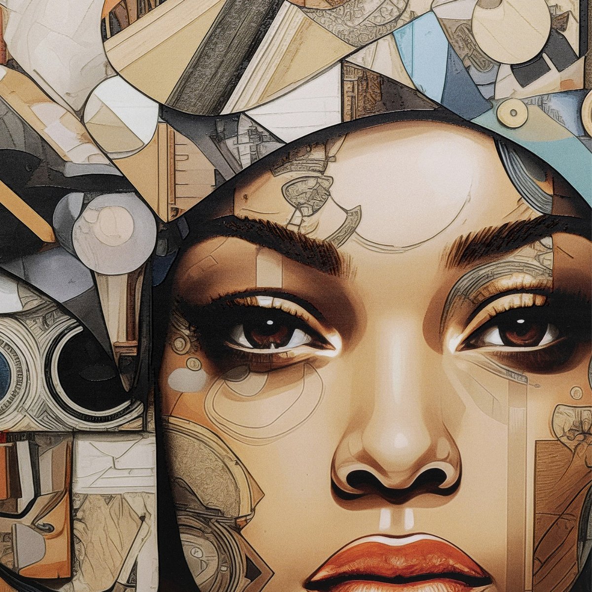 Tableau en verre femme, ART GEO marron, KARE DESIGN