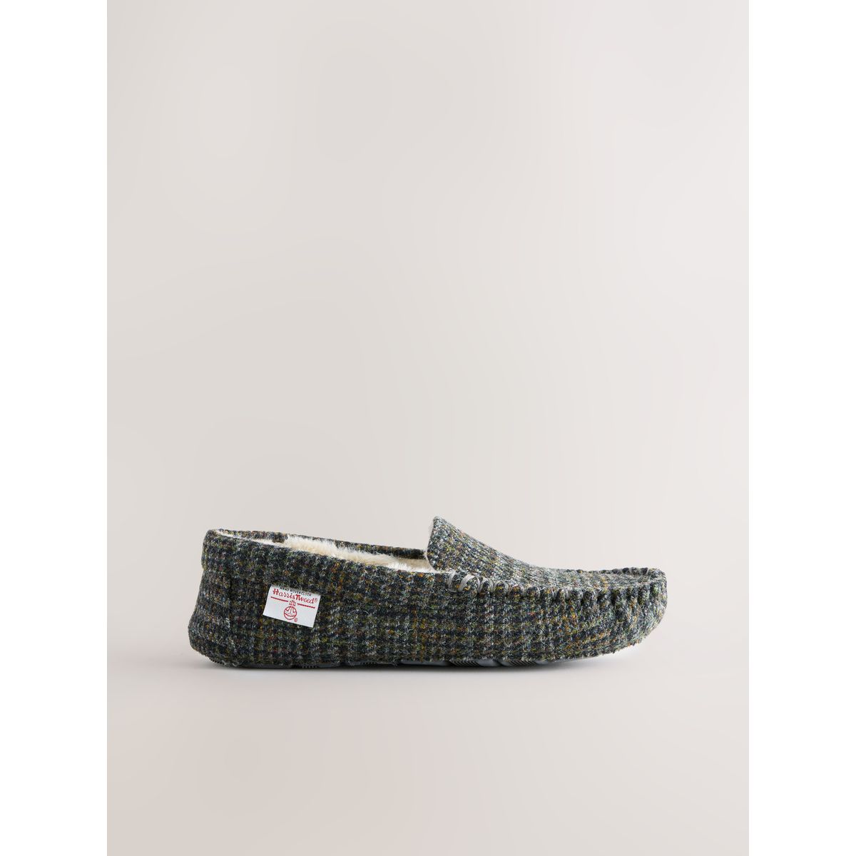 Chaussons mocassins harris tweed Signature bleu marine, NEXT
