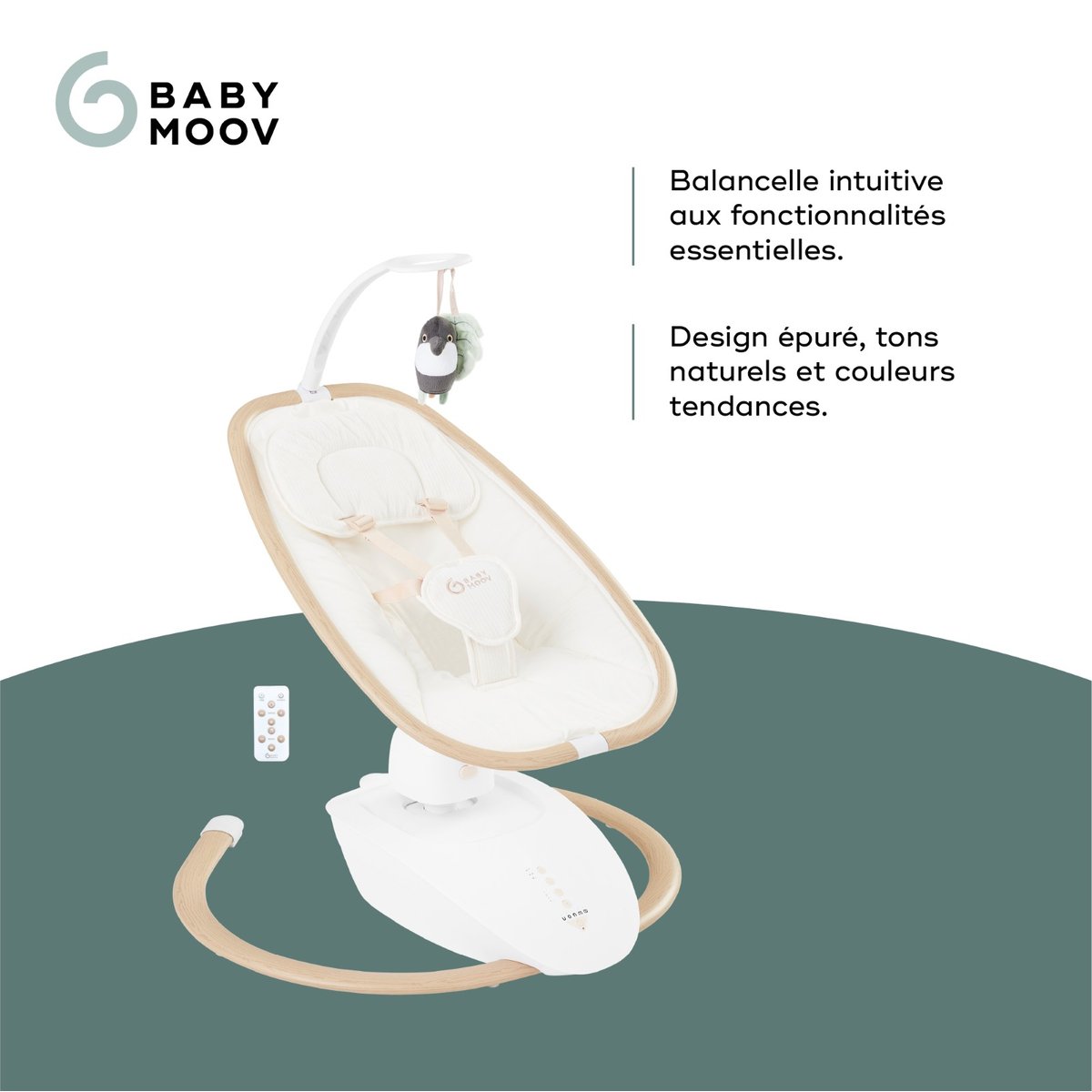 Balancelle bébé électrique Swoon Hoop blanc, BABYMOOV