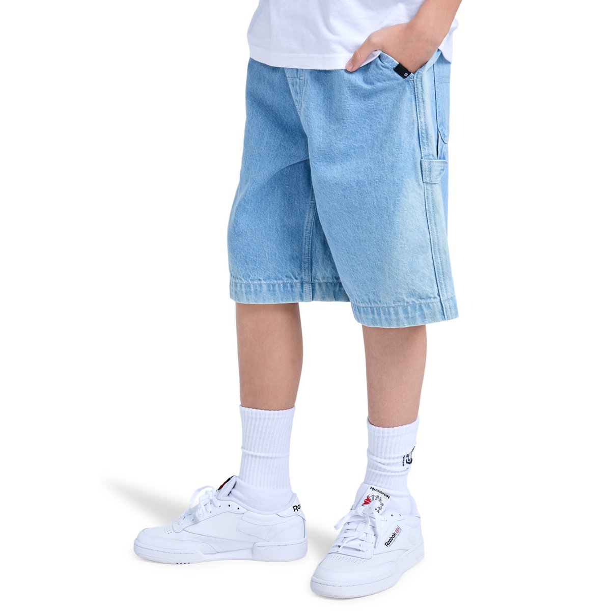 Short en denim CARPENTER 18.5" blanc bleach, ELEMENT