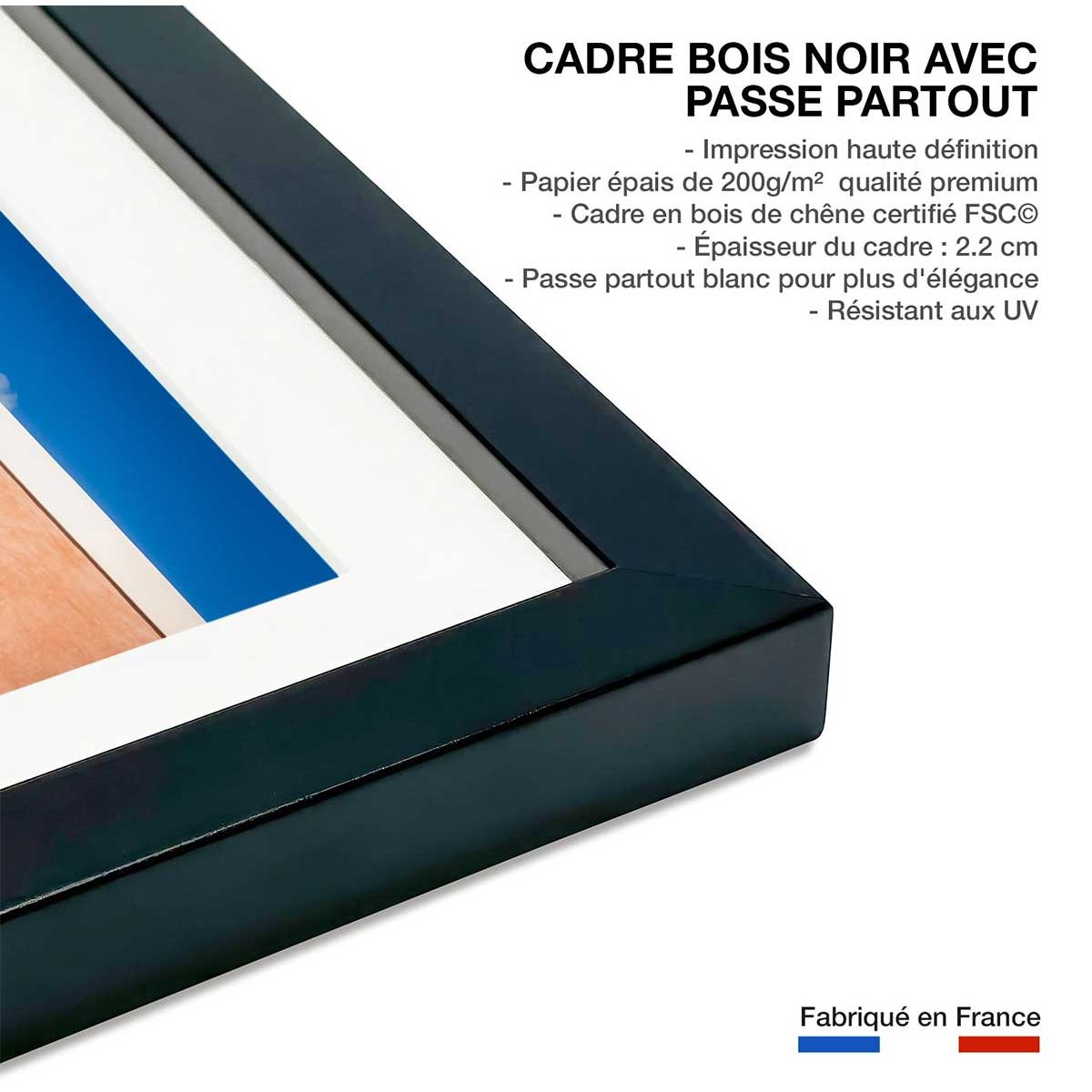 Poster terracotta house affiche + cadre en bois - noir, HEXOA