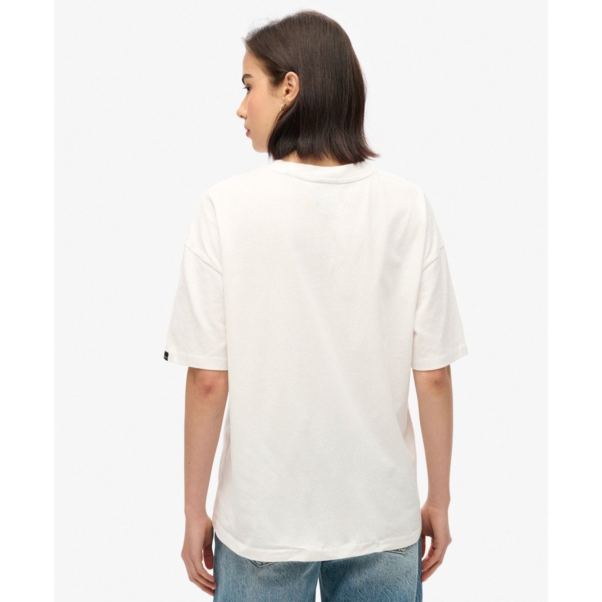 T-shirt Vintage Logo Rainbow blanc cassé, SUPERDRY