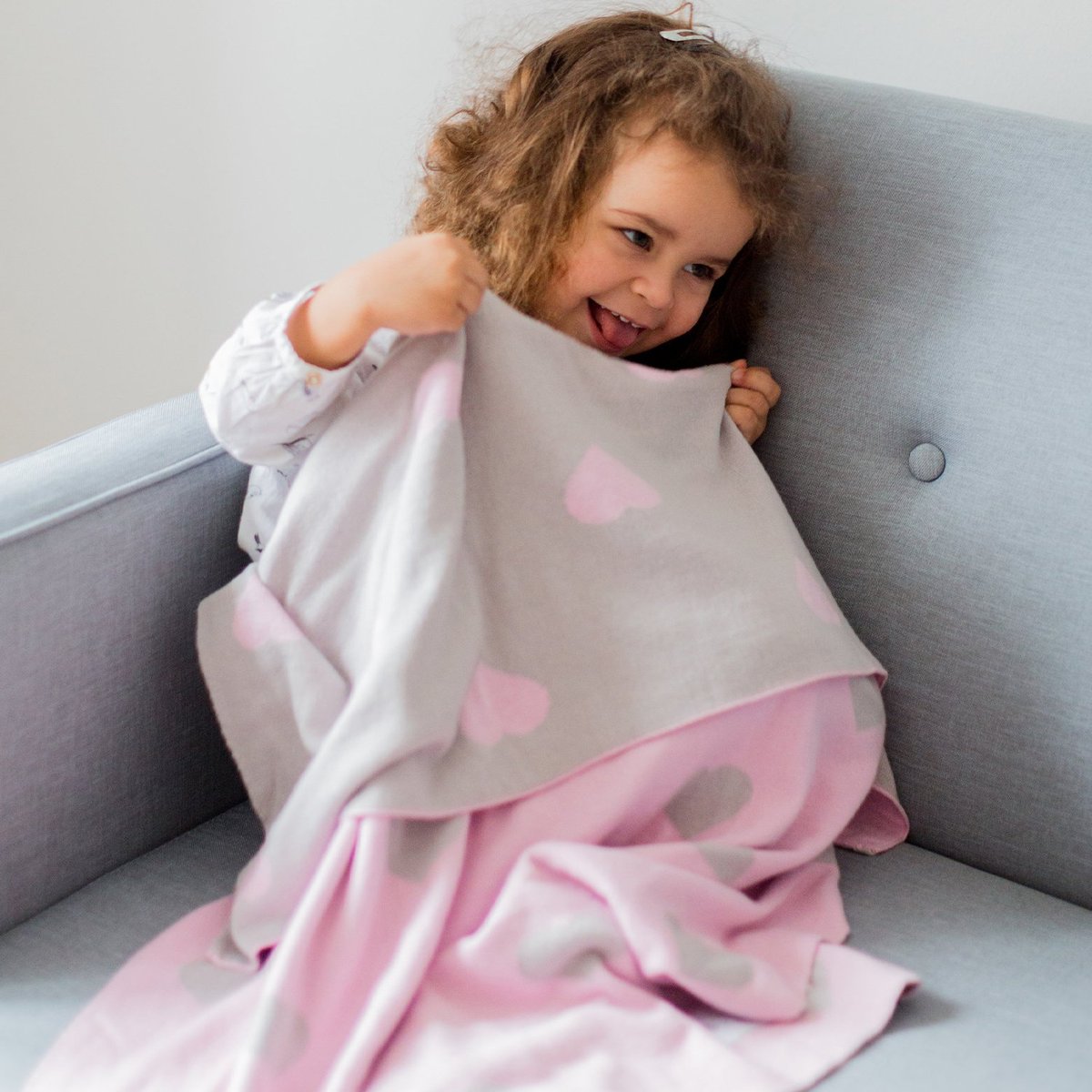Couverture bébé tricotée rose, KINDSGUT