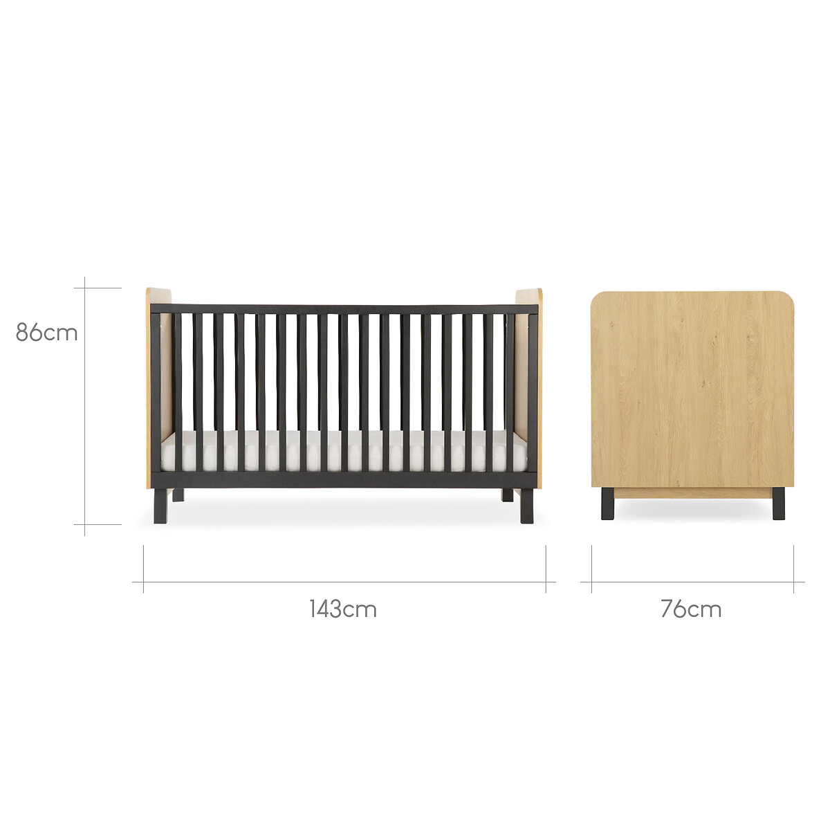 Rafi Black Cot Bed black, CUDDLECO
