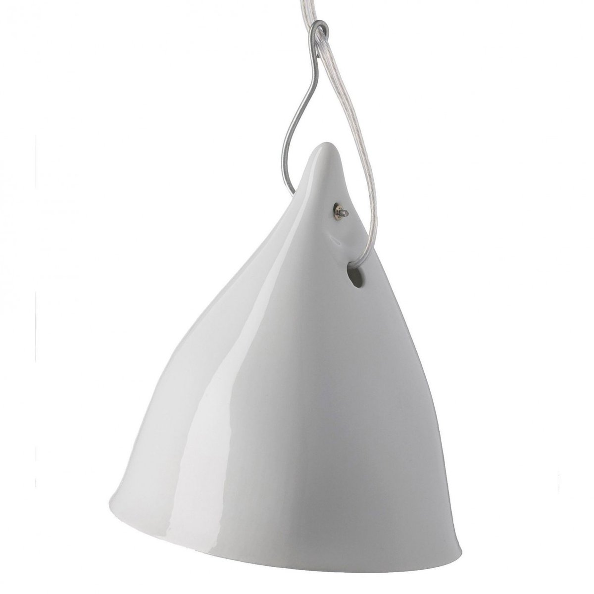 Lampe Cornette Suspendue Porcelaine blanc brillant, TSE ET TSE ASSOCIÉES