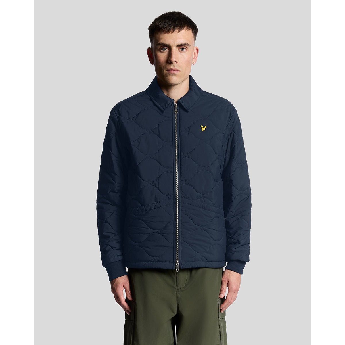 Veste déperlante ripstop matelassée bleu foncé marine, LYLE & SCOTT