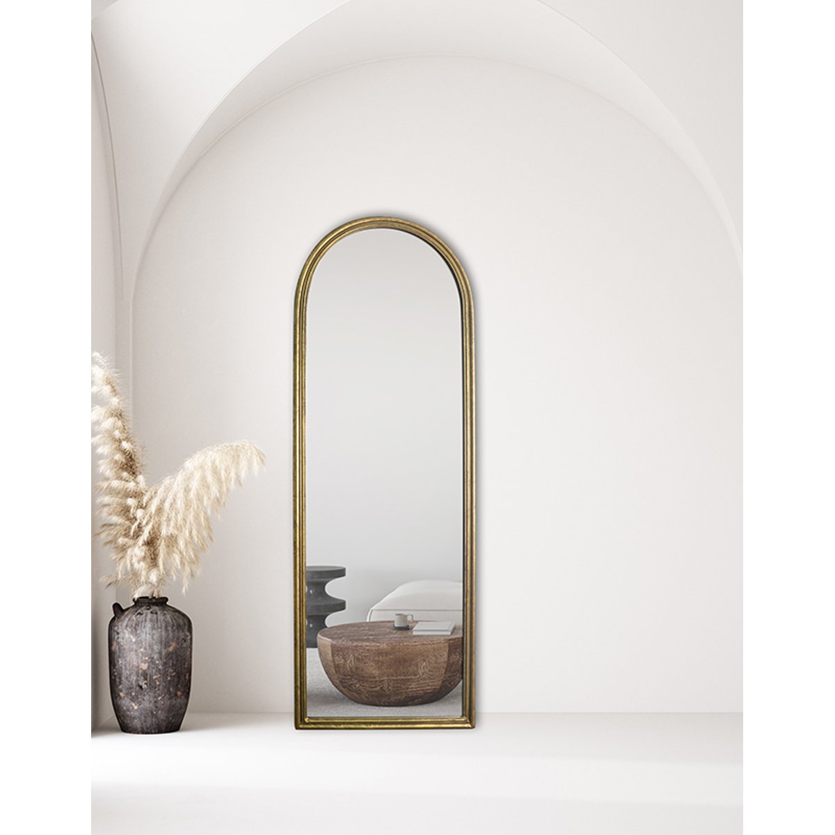 Miroir fenêtre en métal 170x60cm or, EMDE