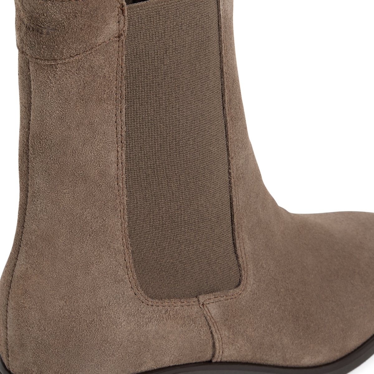 Bottine Chelsea en cuir marron taupe suède, TAMARIS