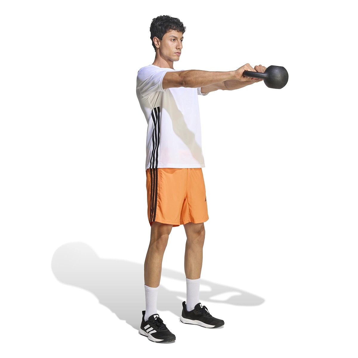 T-shirt de sport manches courtes 3 bandes ESSENTIALS blanc, adidas Performance