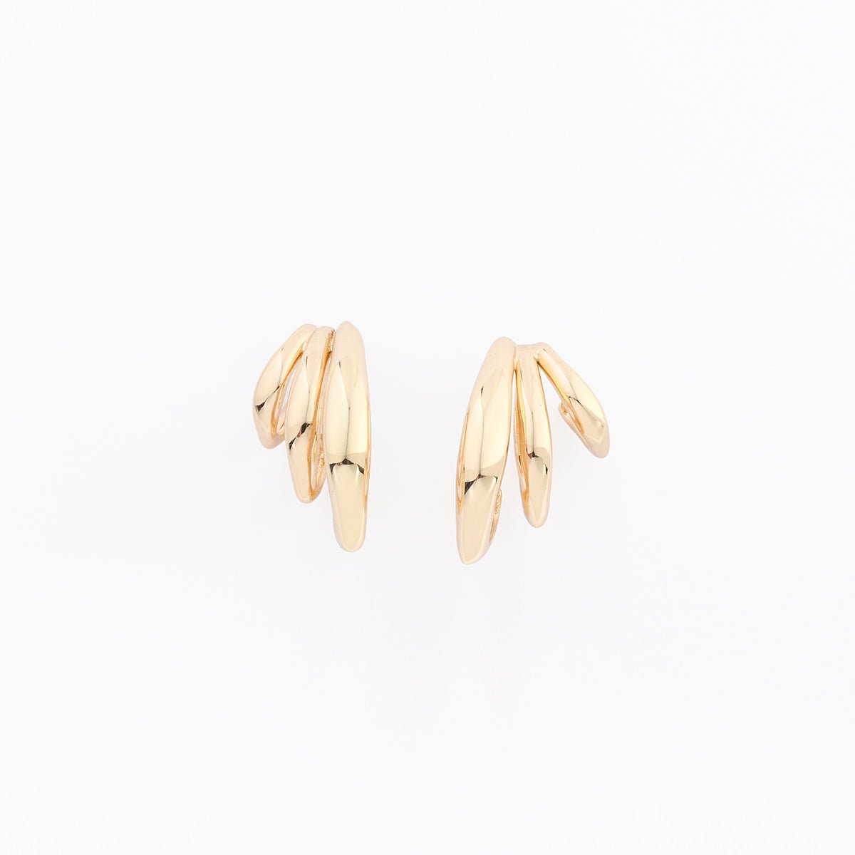 Boucles d'oreilles 3 rangs irréguliers - Collection Recyclée doré, BALABOOSTE