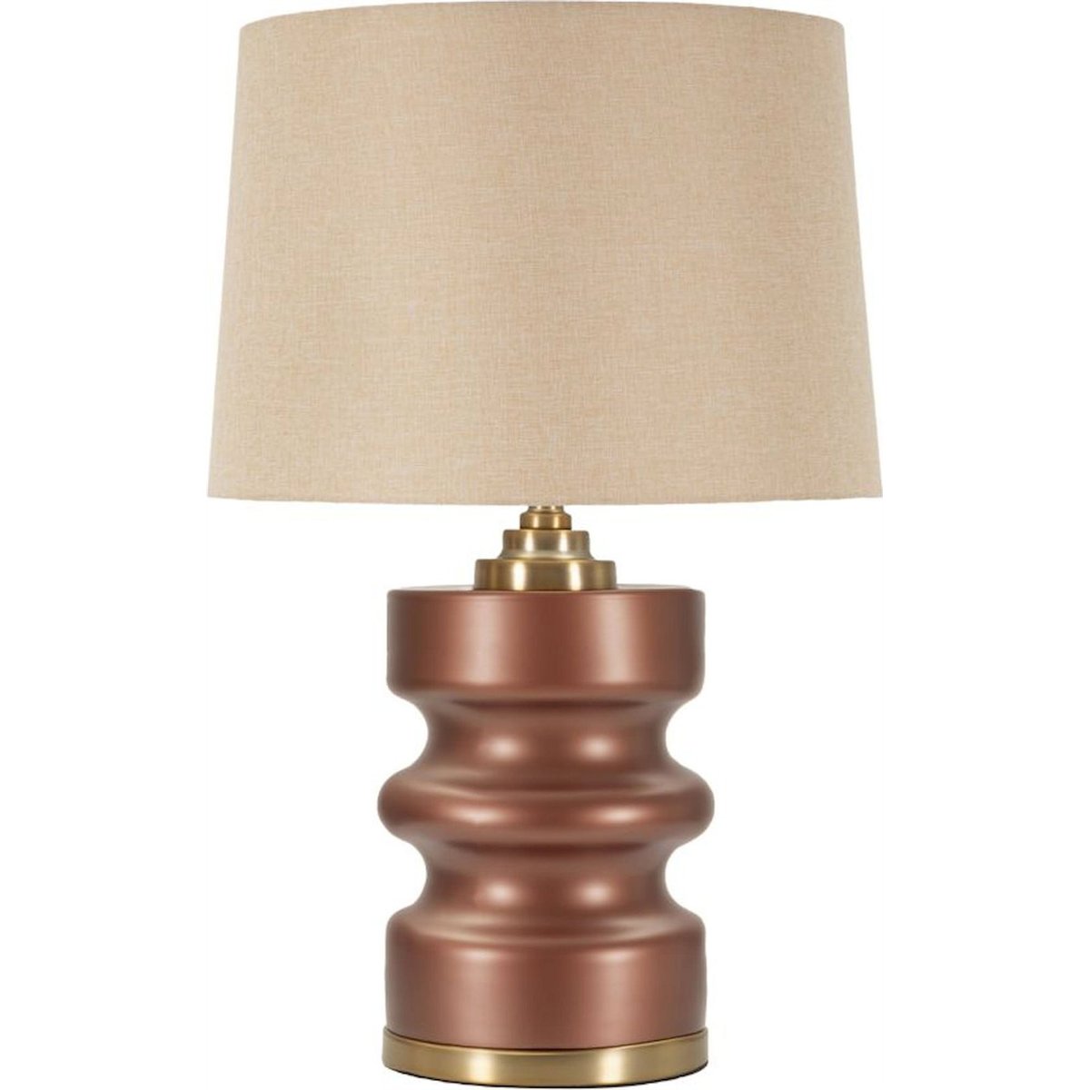 Lampe à poser pied ondulé en verre GLAM marron et or, RECOLLECTION