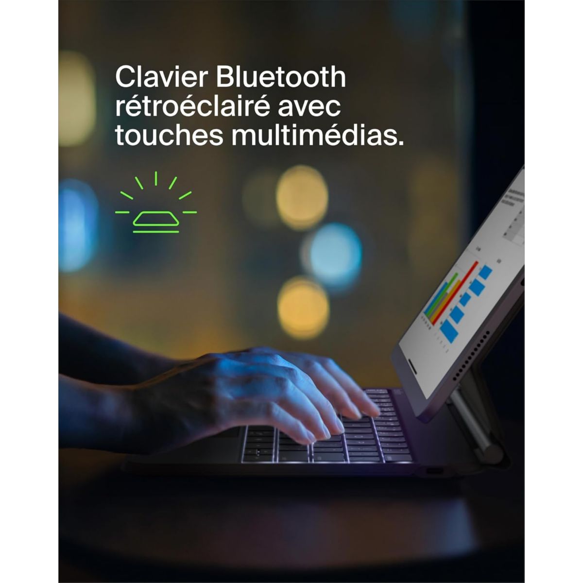 Clavier iPad Air M2 11"/10,9", iPad Pro  11" couleur unique, BELKIN