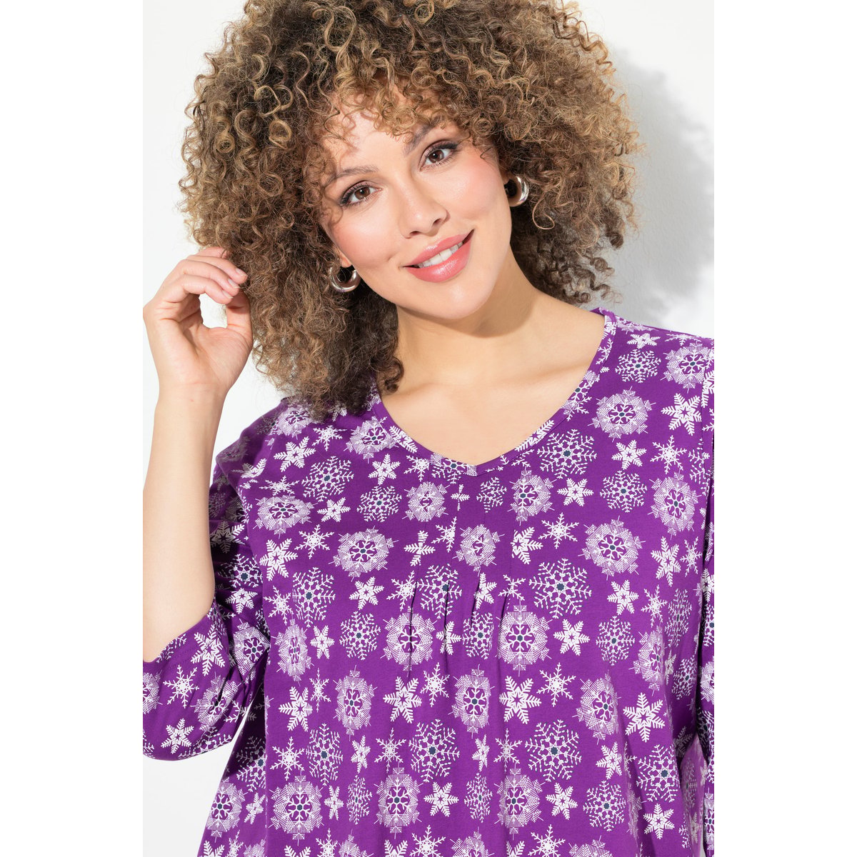 T-shirt à ligne en A violet foncé, ULLA POPKEN