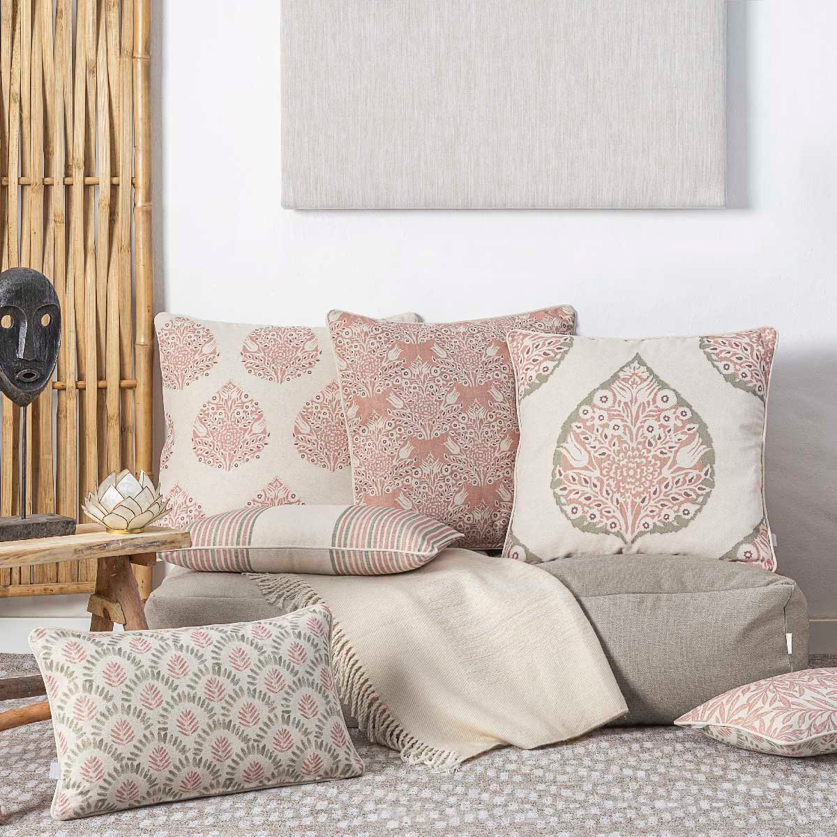 Lot de 2 housse de coussin BLUE LEAF R rose, NAF NAF HOME