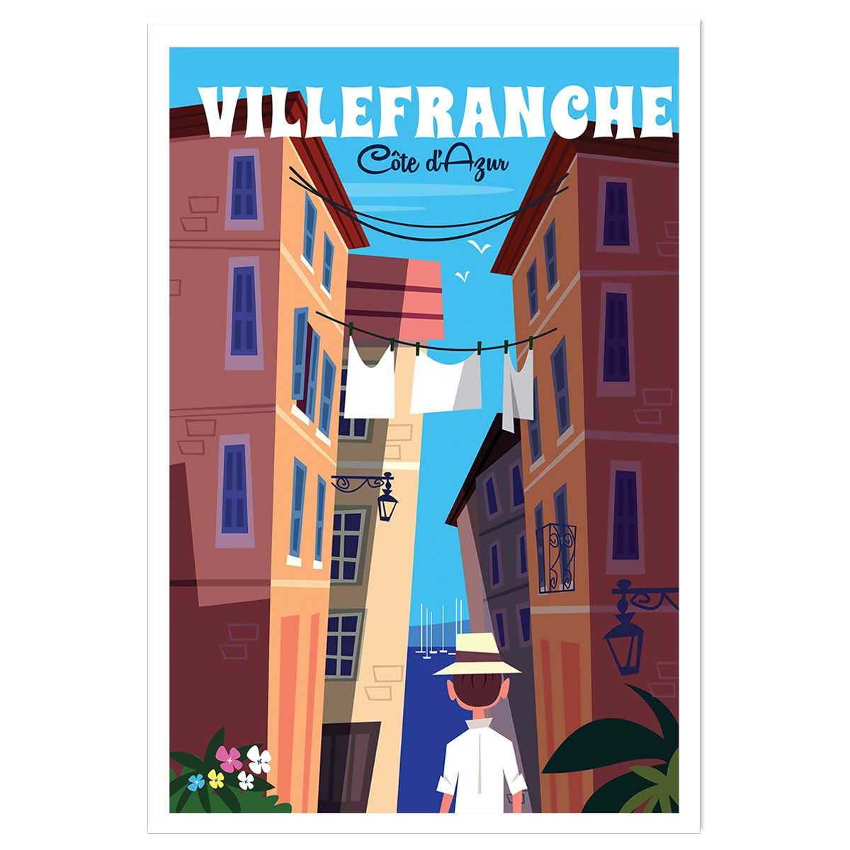Affiche Villefranche Sur Mer affiche seule, HEXOA