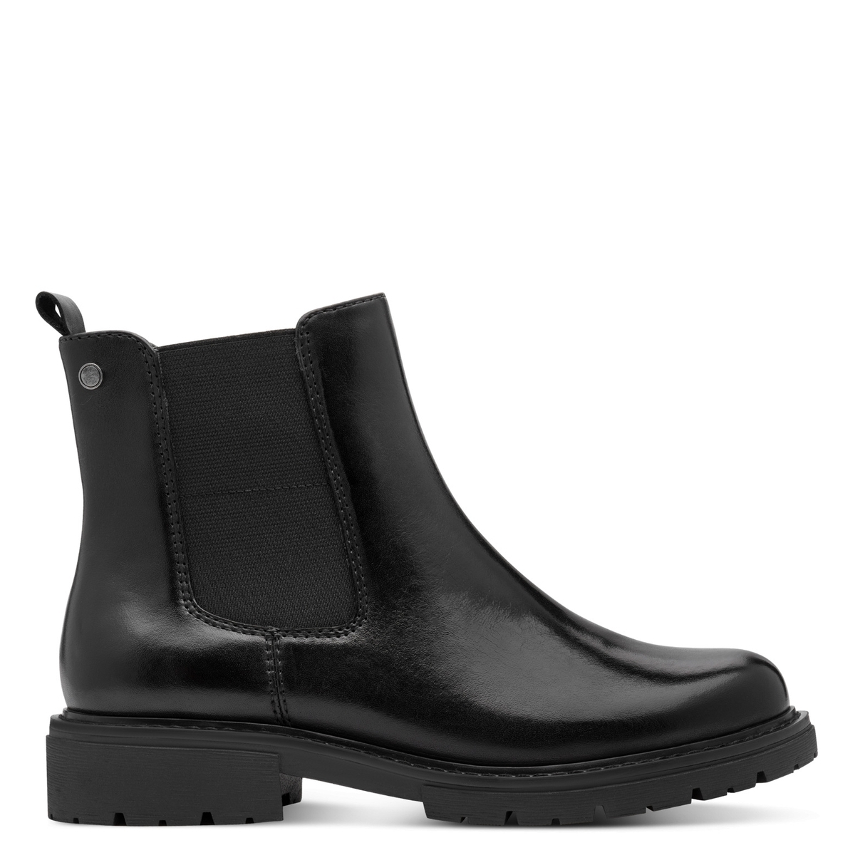Bottine Chelsea en cuir noir, JANA
