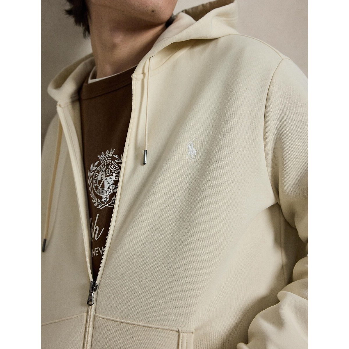 Double-knit Zip-Up Hoodie beige, POLO RALPH LAUREN
