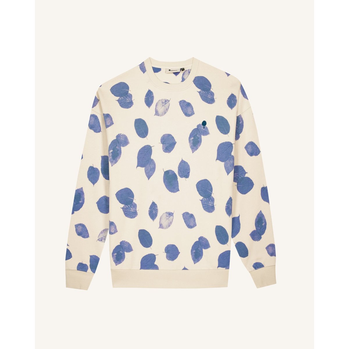 Sweat en molleton écru et bleu, FAGUO