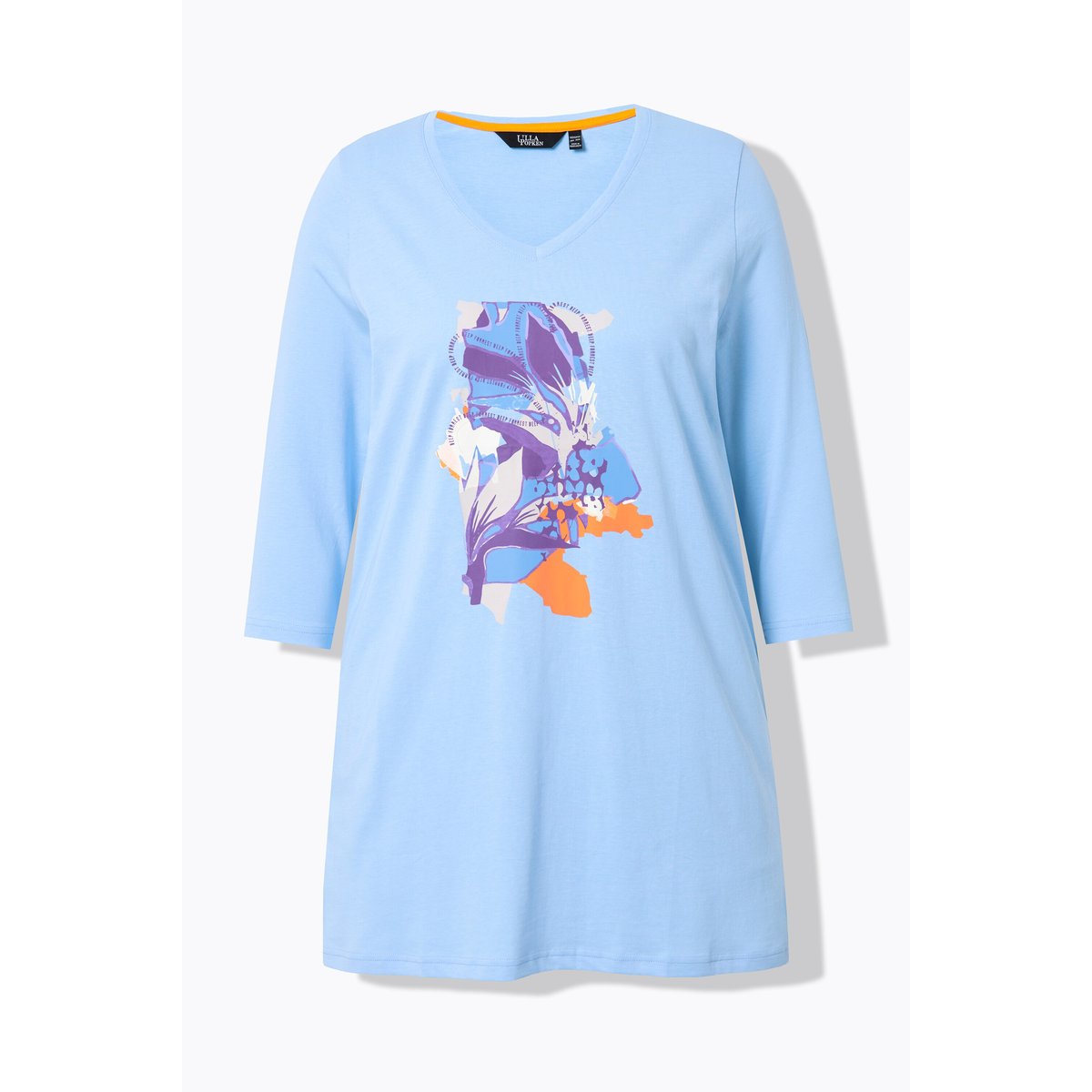 T-shirt motif à fleurs, coupe évasée bleu clair, ULLA POPKEN