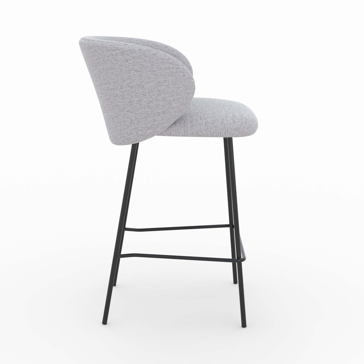 Lot de 2 chaises pour îlot central en tissu 68 cm - VICTORIA gris clair, MAISON PAVANE