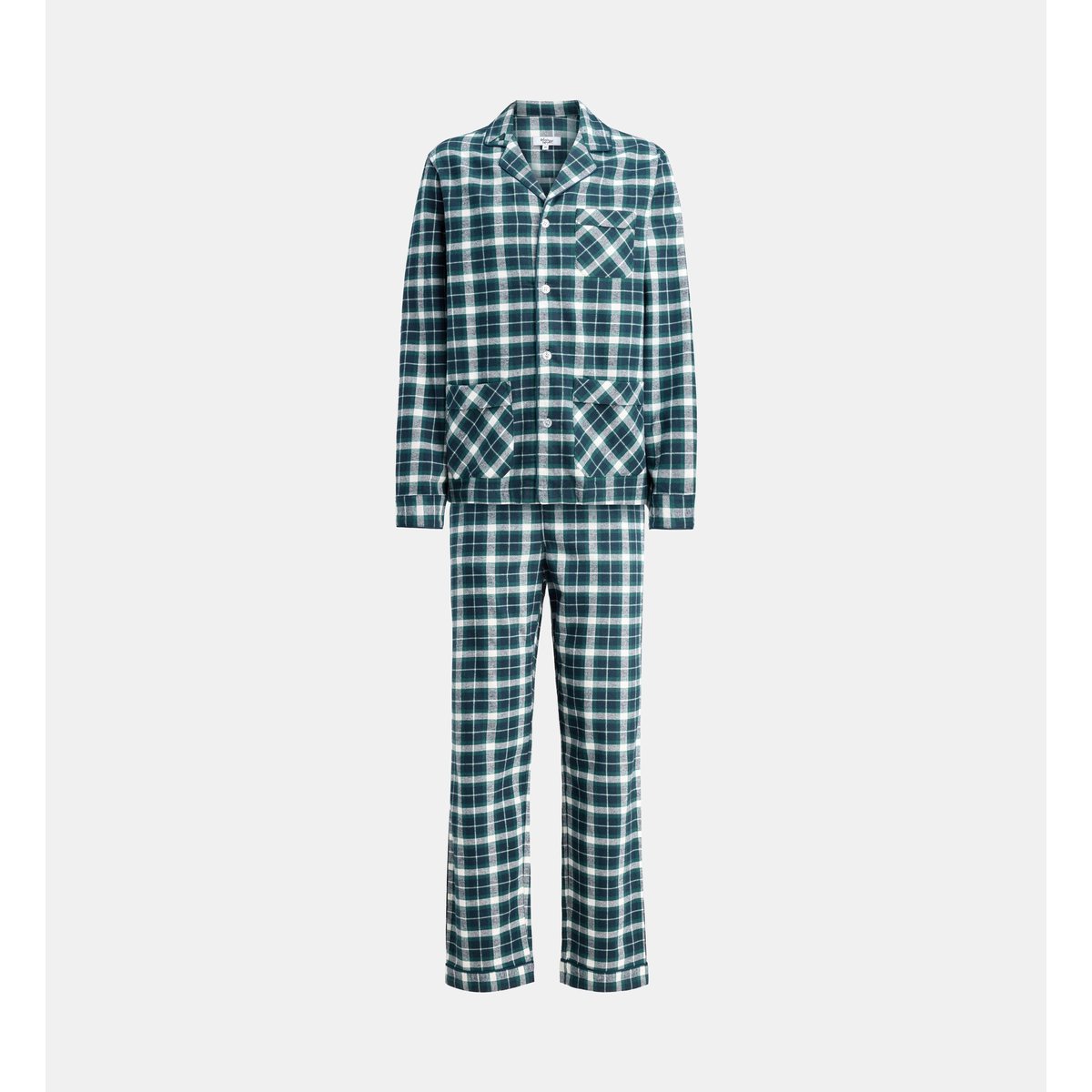 Ensemble pyjama domini en flanelle vert et multicolore, GALERIES LAFAYETTE
