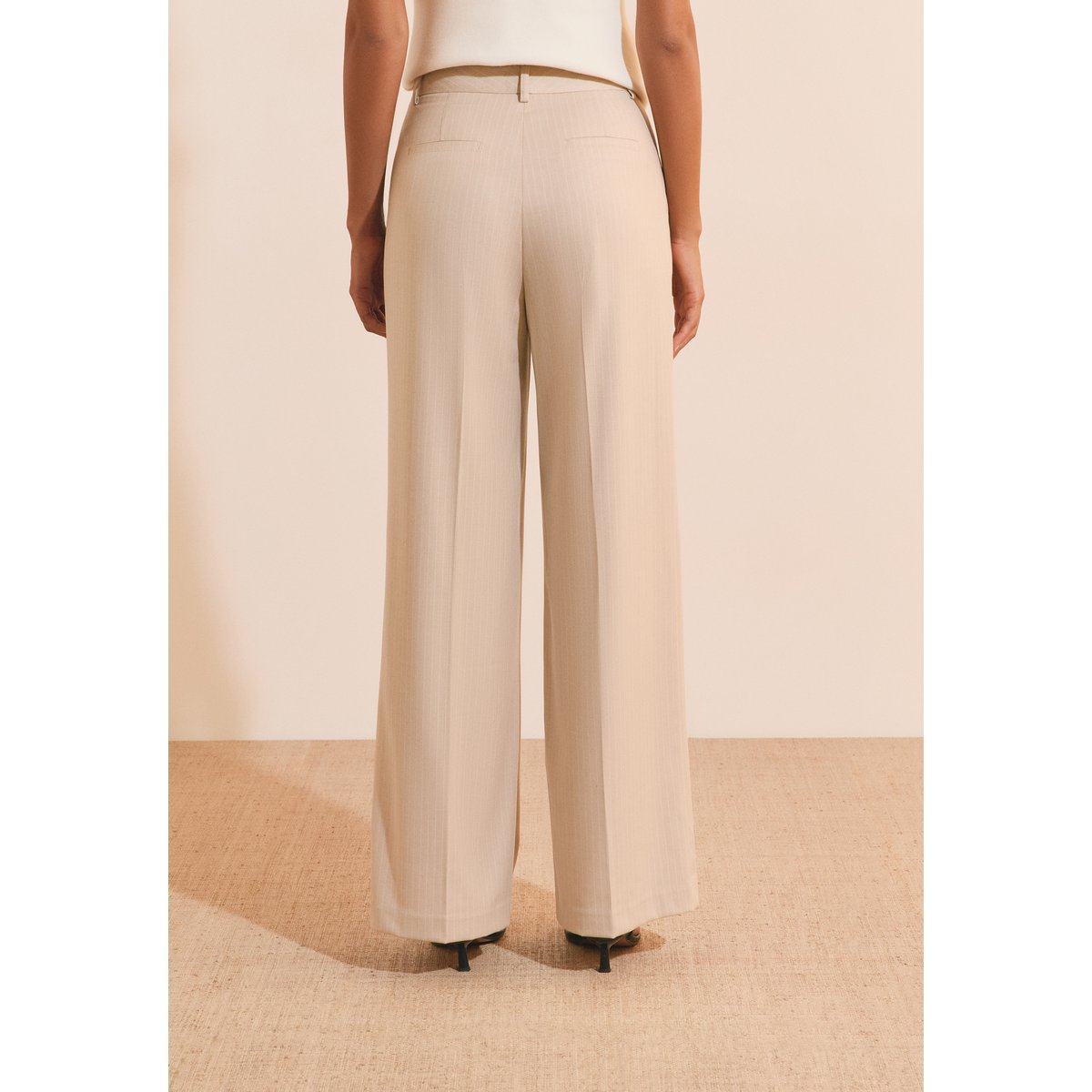 Pantalon à rayures PERNETTE beige, ETAM