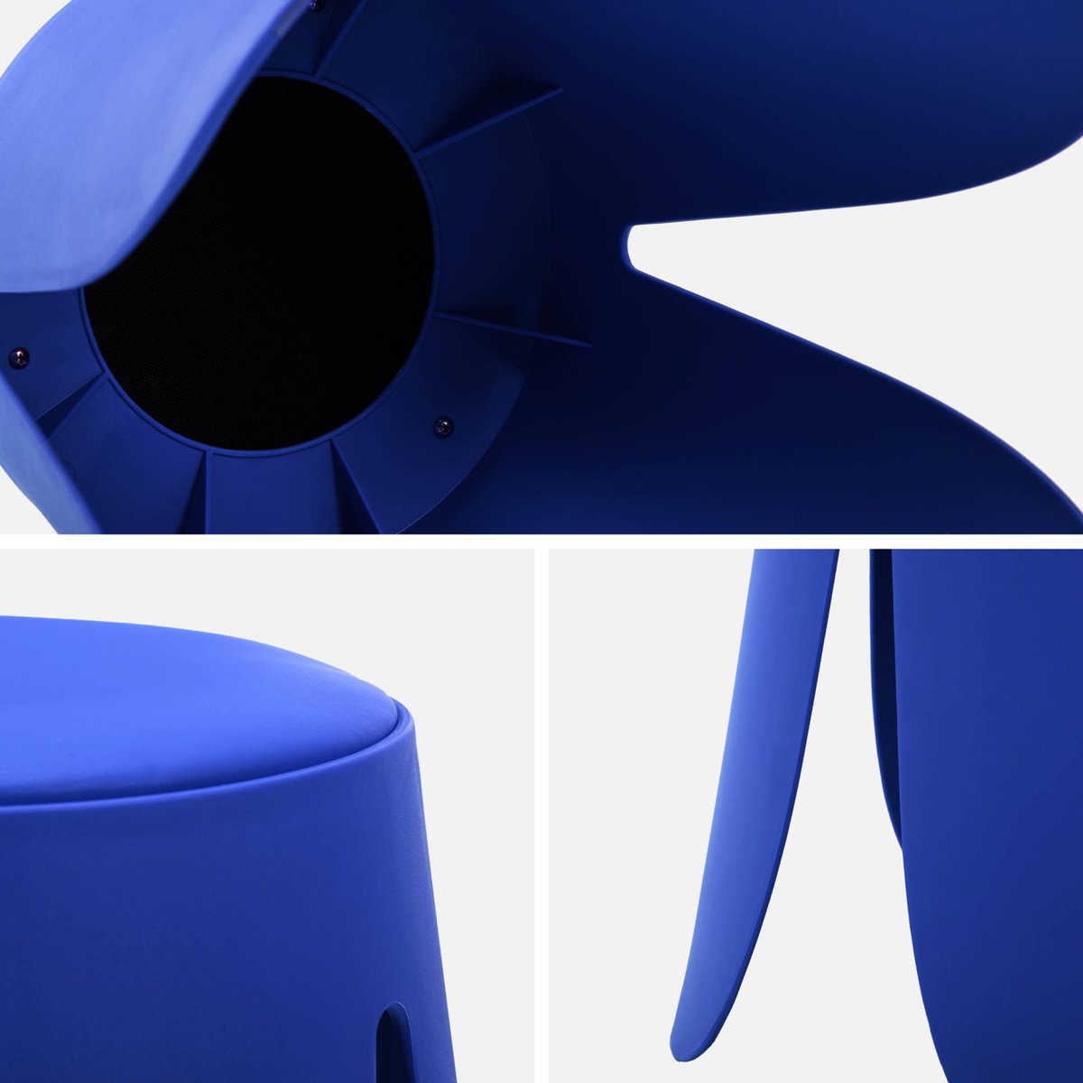Tabouret empilable simili cuir (lot de 2) NIKI bleu, SWEEEK