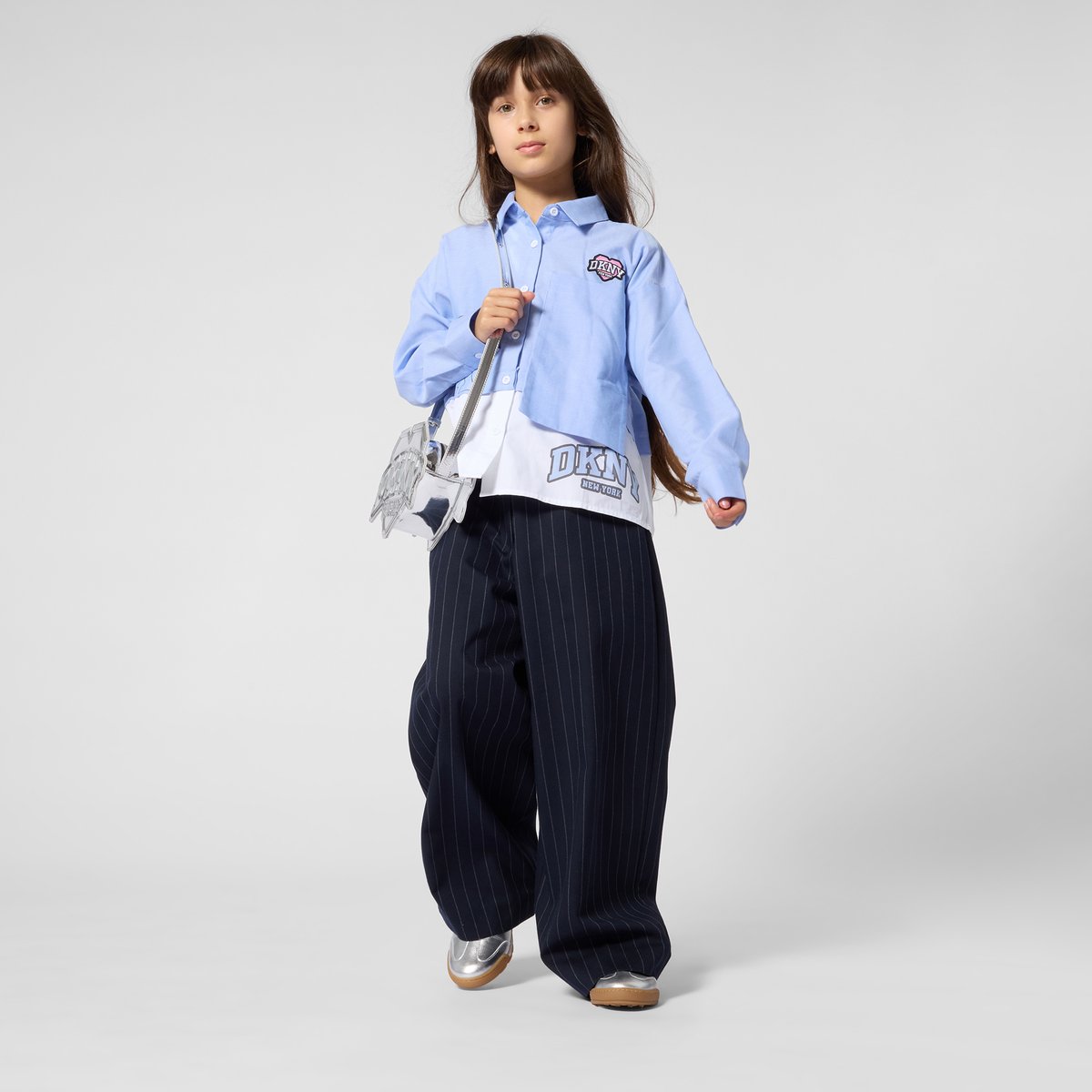 Pantalon large bleu mistral, DKNY