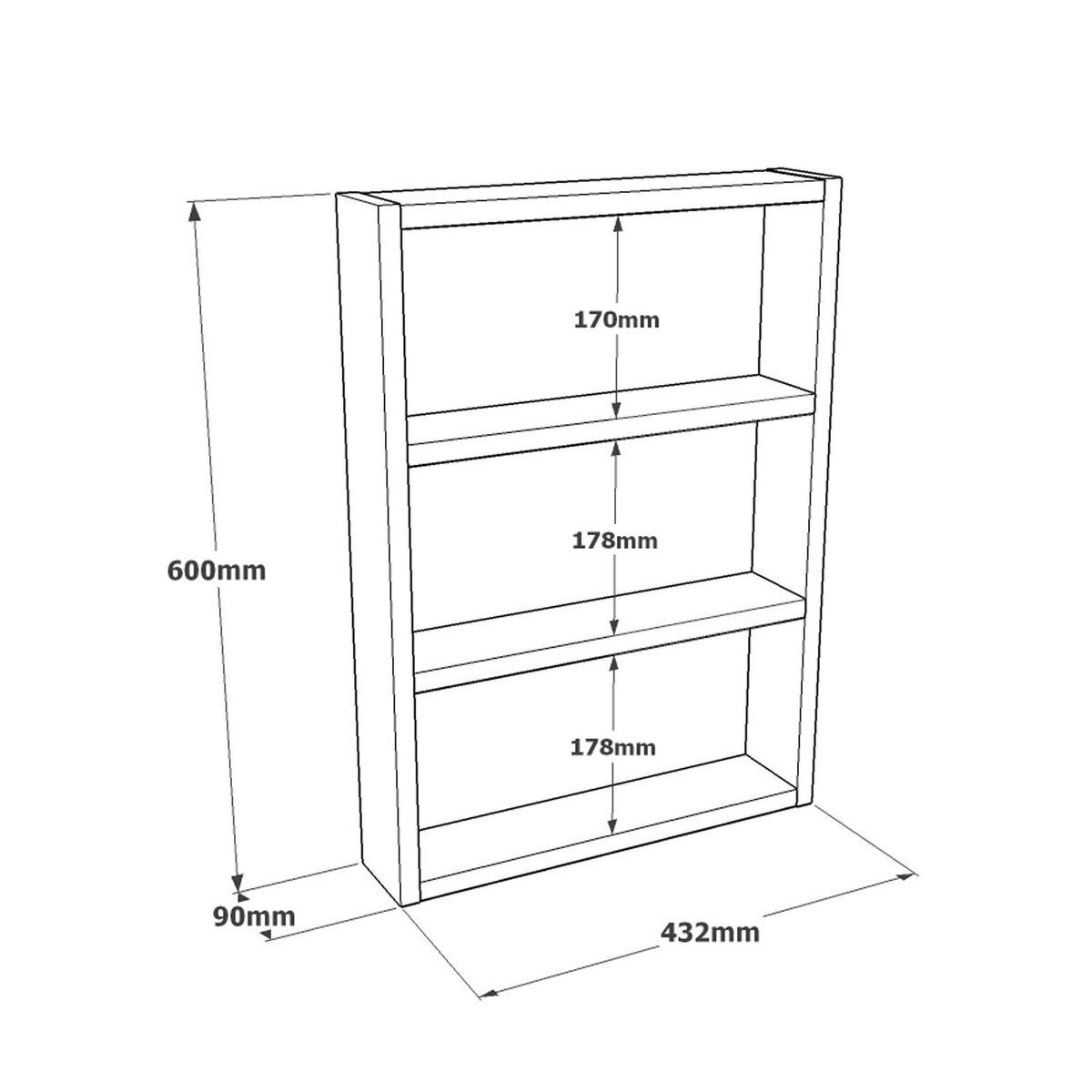 Etagère murale 3 tablettes H60 cm - EMMA pin atlantique, CALICOSY
