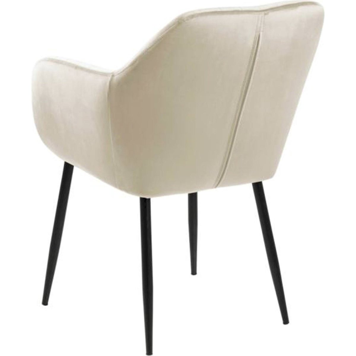Chaise rembourrée à accoudoirs ELIDI en velours beige, RECOLLECTION