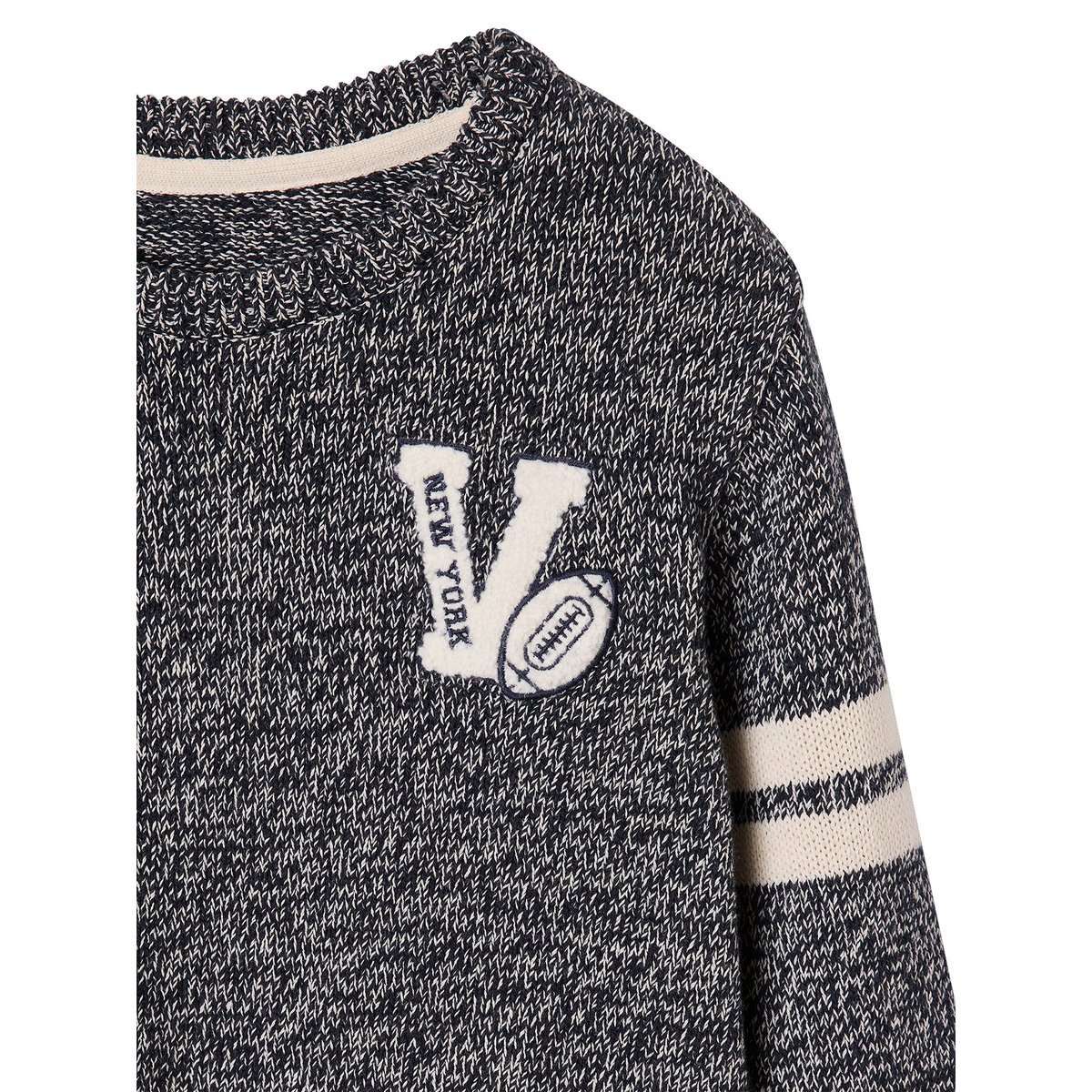 Pull col rond manches longues lot bleu, VERTBAUDET