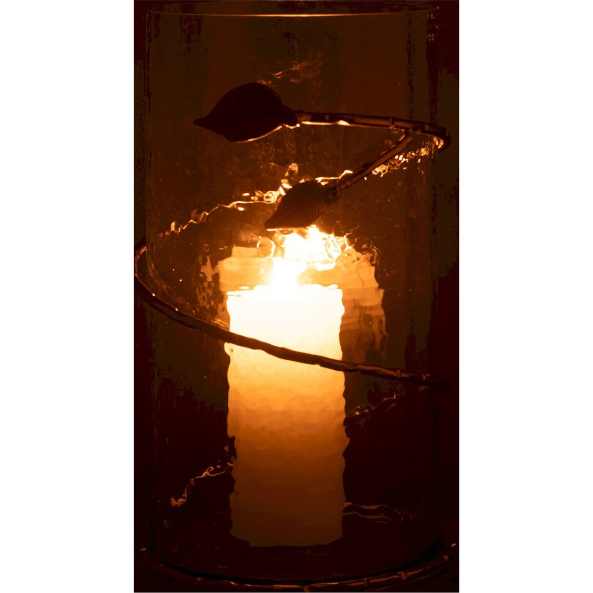 Vase feuille en verre et métal transparent et doré, RECOLLECTION