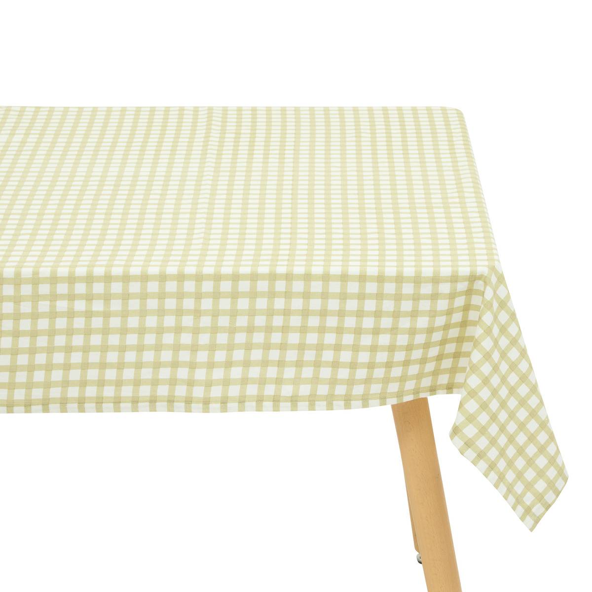 Nappe en coton FLEUR DE ROSE vert clair, ATMOSPHERA